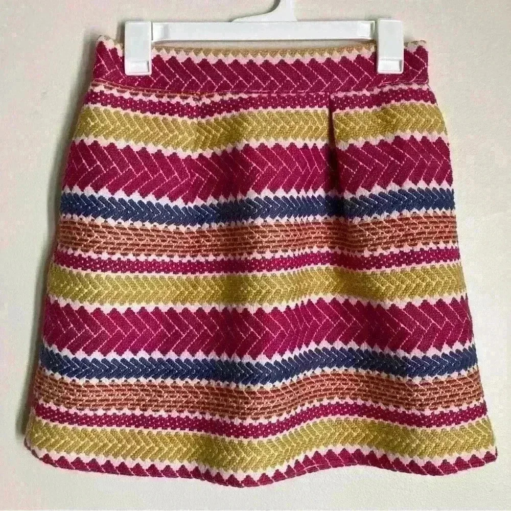 Anthropologie Nomad Women's Medium Textured Zip Up Skirt